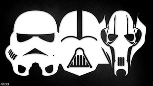 Star Wars characters illustration, Star Wars, Darth Vader, stormtrooper, grievous