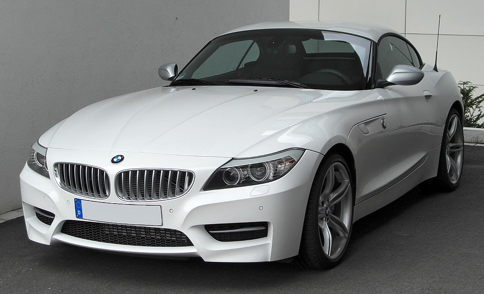 white BMW sports car HD wallpaper