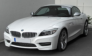 white BMW sports car