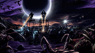 aliens digital wallpaper, apocalyptic, Starcraft II, Protoss, Zerg