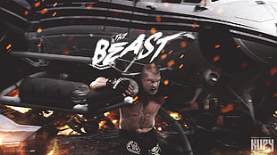 The Beast digital wallpaper, WWE, Brock Lesnar , wrestling HD wallpaper