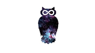 black and blue Infinity owl painting