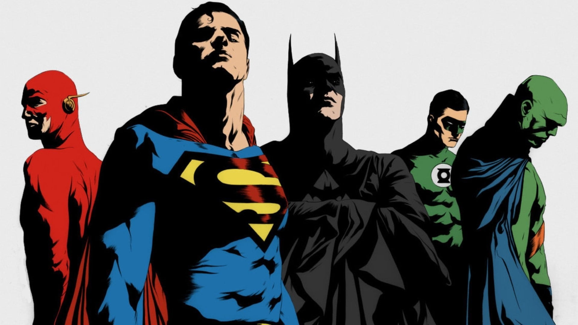The Flash, Superman, Batman, Green Lantern, and Martian Manhunter  illustration HD wallpaper | Wallpaper Flare