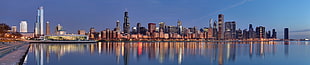 cityscape panorama wallpaper, city, triple screen HD wallpaper