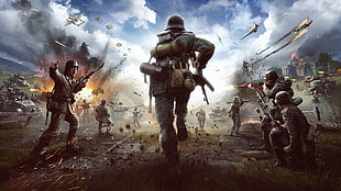 photo of army on battlefield game wallpaper