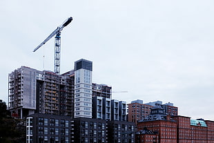 gray construction crane, Building, Construction, Architecture HD wallpaper