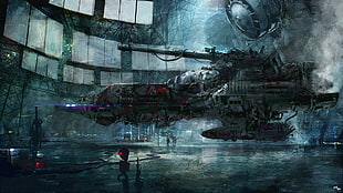 illustration of spaceship, concept art, futuristic, Turn, spaceship