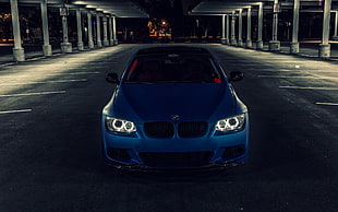 blue BMW car, car, vehicle, BMW, blue cars