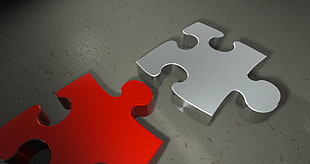 two red and silver puzzles HD wallpaper