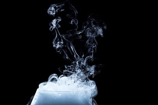 clear glass container, Smoke, Wineglass, Shroud HD wallpaper