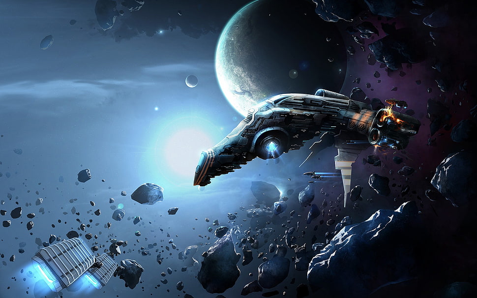 spaceship game digital wallpaper, space HD wallpaper