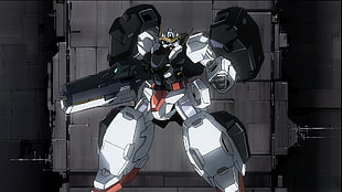 black and white sports gear set, Gundam, mech, Mobile Suit Gundam 00, Gundam Virtue 