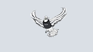 white and black bird illustration, minimalism, peace, war