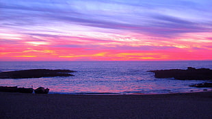 ocean during sunset HD wallpaper