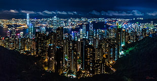 aerial photography of cityscape, hong kong HD wallpaper