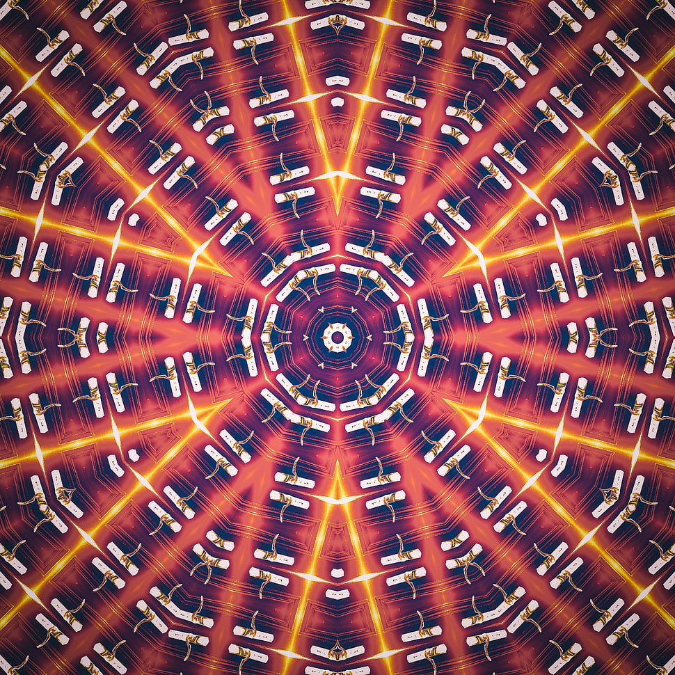 orange and purple optical illusion HD wallpaper