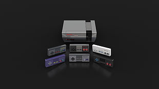 grey Super Nintendo game console, Super Nintendo, Nintendo Switch, Nintendo 64, Nintendo Wii