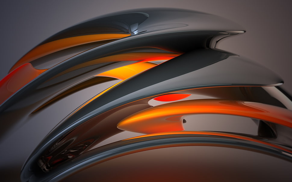 black and orange illustration HD wallpaper