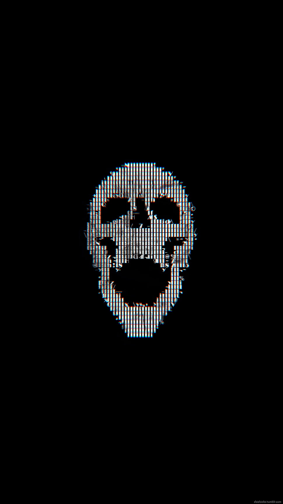 black and gray skull illustration, glitch art, skull, ASCII art, black HD wallpaper