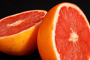 sliced of orange, grapefruit