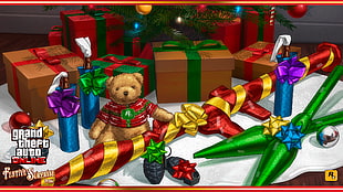 assorted-color gift, Grand Theft Auto V, Grand Theft Auto Online, Rockstar Games, holiday HD wallpaper
