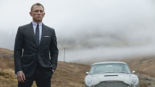 men's black suit jacket and pants, James Bond, Daniel Craig, Aston Martin, movies HD wallpaper
