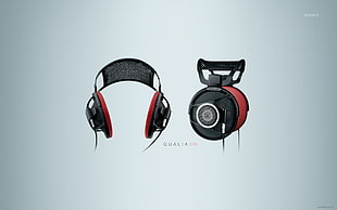 black and red headphones