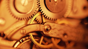 gold bevel wallpaper, clockwork, watch, gears, closeup