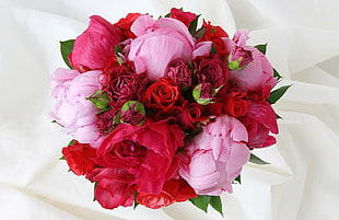 Peonies,  Roses,  Bouquet,  Buds