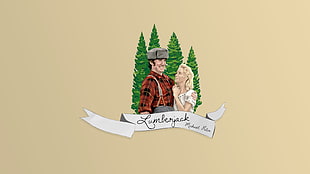 Lumberjack painting, Monty Python, minimalism, trees, humor HD wallpaper