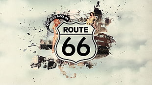 route 66 logo, Route 66, digital art HD wallpaper
