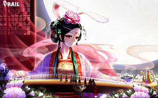 Rail geisha anime character HD wallpaper