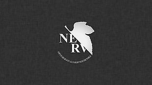 gray and white leaf logo, anime, Neon Genesis Evangelion, text, Nerv
