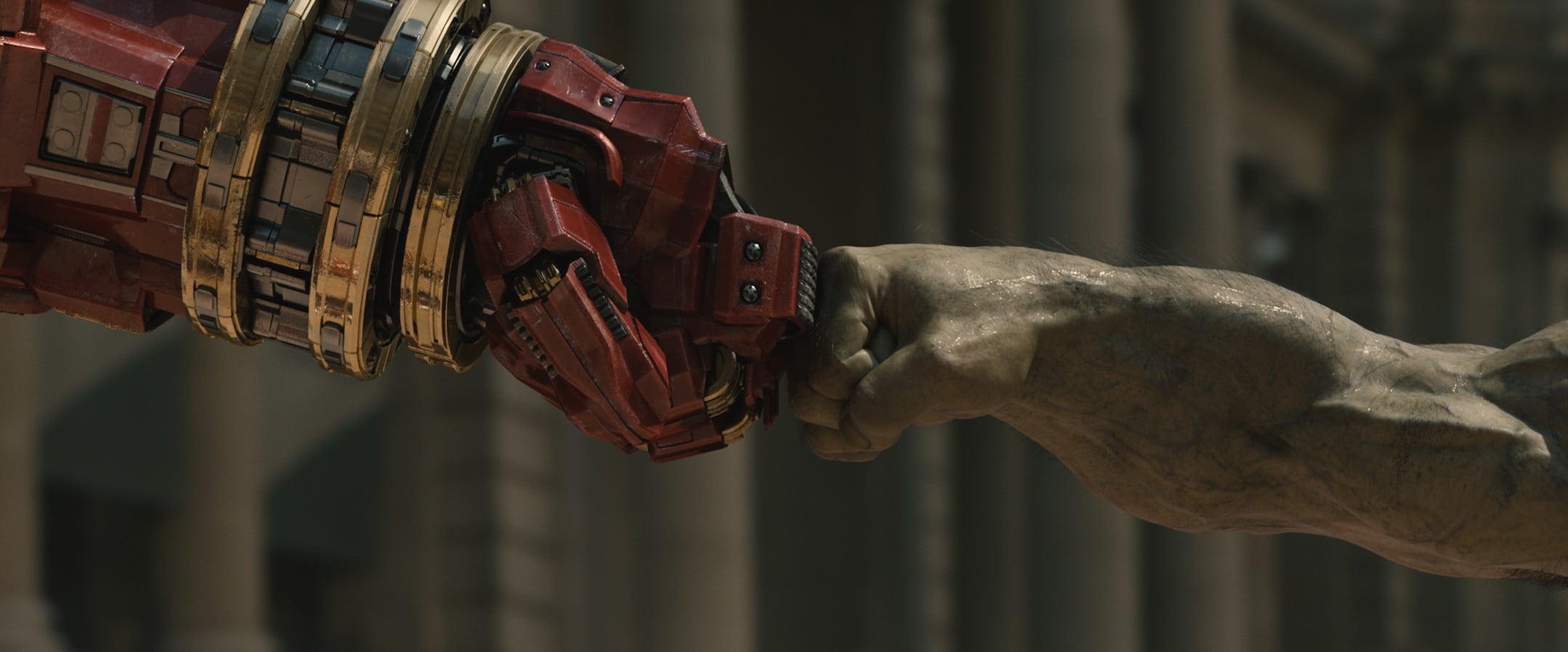 Hulk and Iron Man fist bump