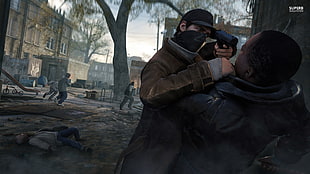game application, Watch_Dogs, people, video games, gun