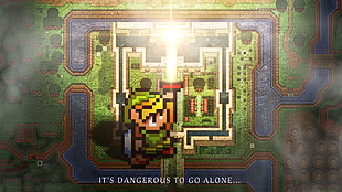 It's Dangerous to go alone poste, The Legend of Zelda, quote, Link HD wallpaper
