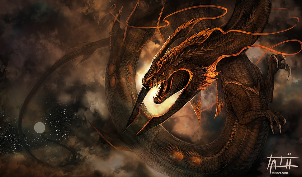 dragon wallpaper, dragon, fantasy art, Rayquaza HD wallpaper