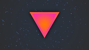 pink and orange triangle logo, abstract, minimalism, triangle