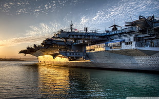 grey aircraft carrier, aircraft carrier, warship, HDR, military HD wallpaper