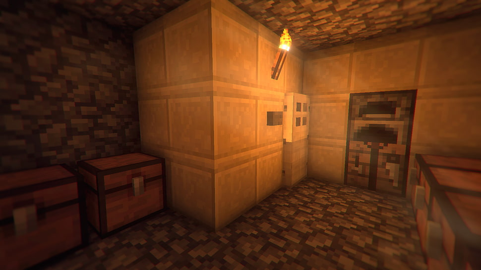 Minecraft game application screenshot, Minecraft, shaders HD wallpaper