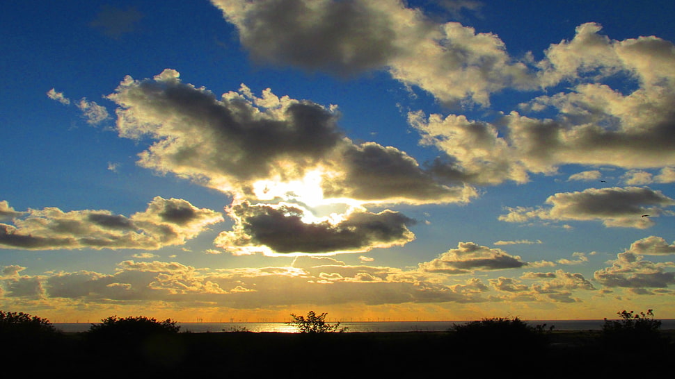 white clouds and blue sky, landscape HD wallpaper