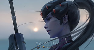 Overwatch character digital wallpaper, Widowmaker (Overwatch), WLOP, video game characters