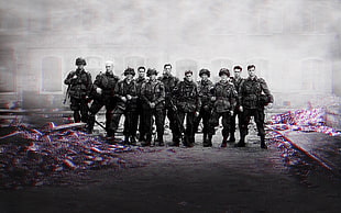 men's black jackets, Band of Brothers HD wallpaper