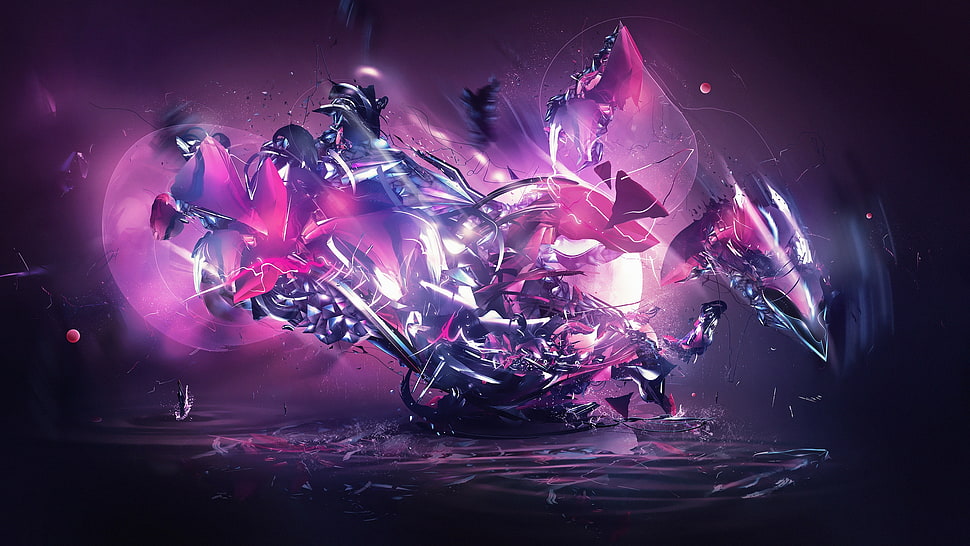 black and purple digital wallpaper HD wallpaper