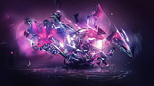 black and purple digital wallpaper