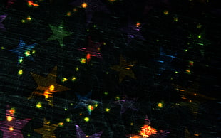 multicolored string lights, stars, space, rainbows, colorful