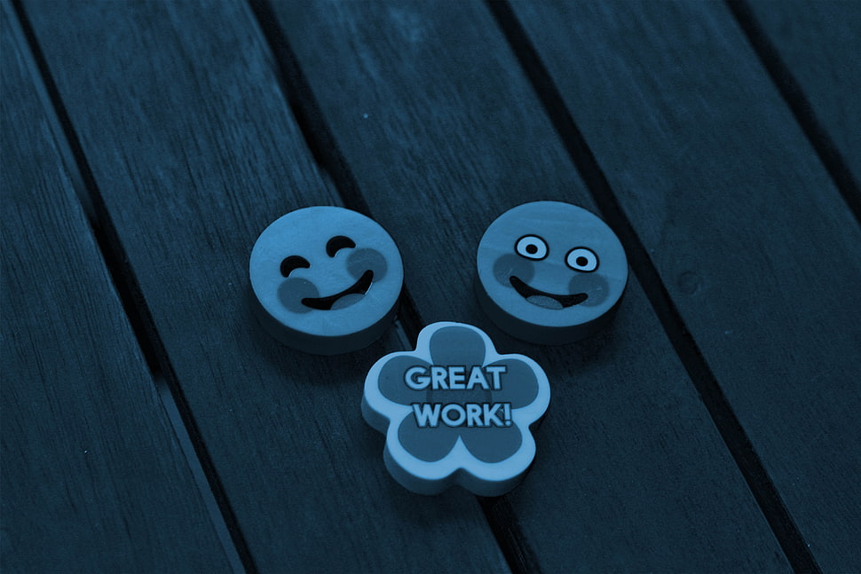 three stickers, Smile, Badges, Smiles HD wallpaper