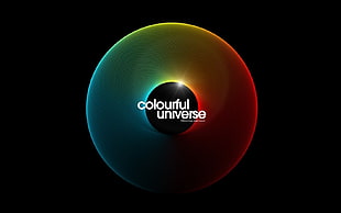 Colourful Universe logo with black background HD wallpaper