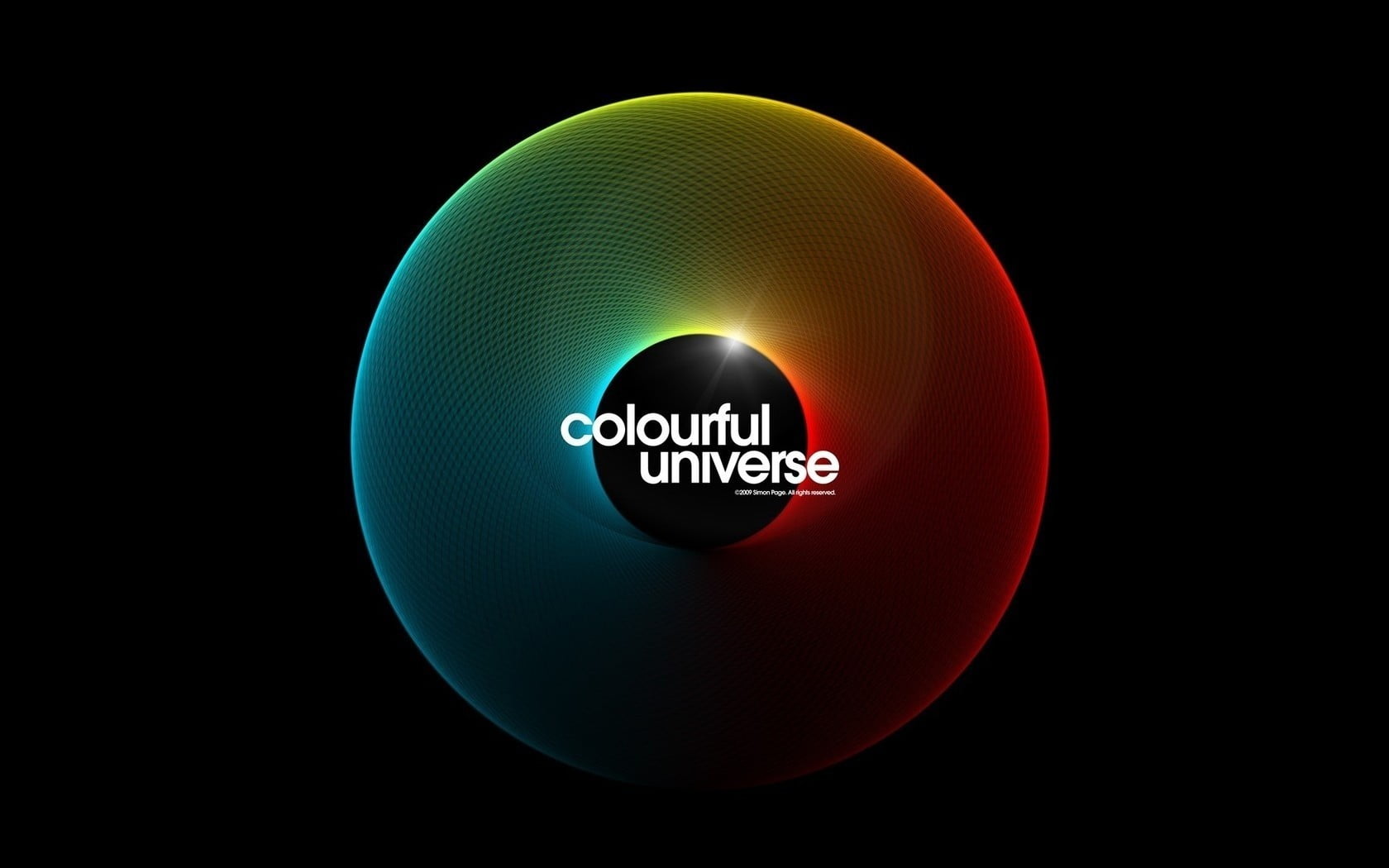 Colourful Universe logo with black background