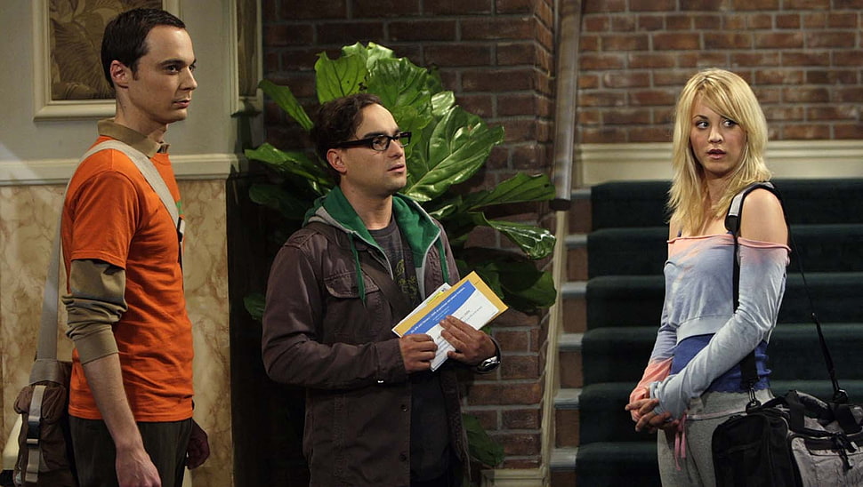 The Big Bang Theory TV show still, The Big Bang Theory, Sheldon Cooper, Leonard Hofstadter, Penny HD wallpaper